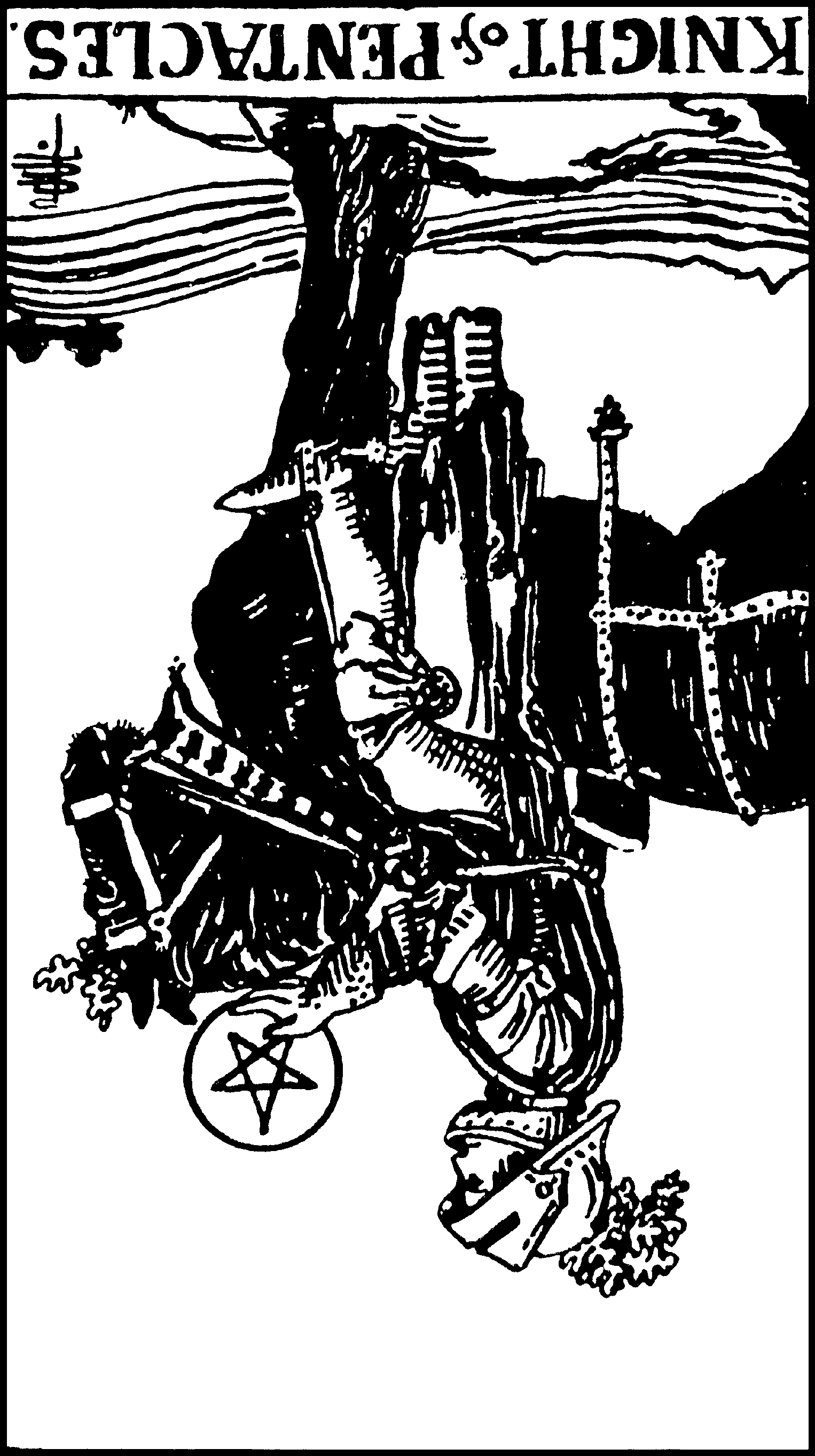 Knight of Pentacles (reversed)
