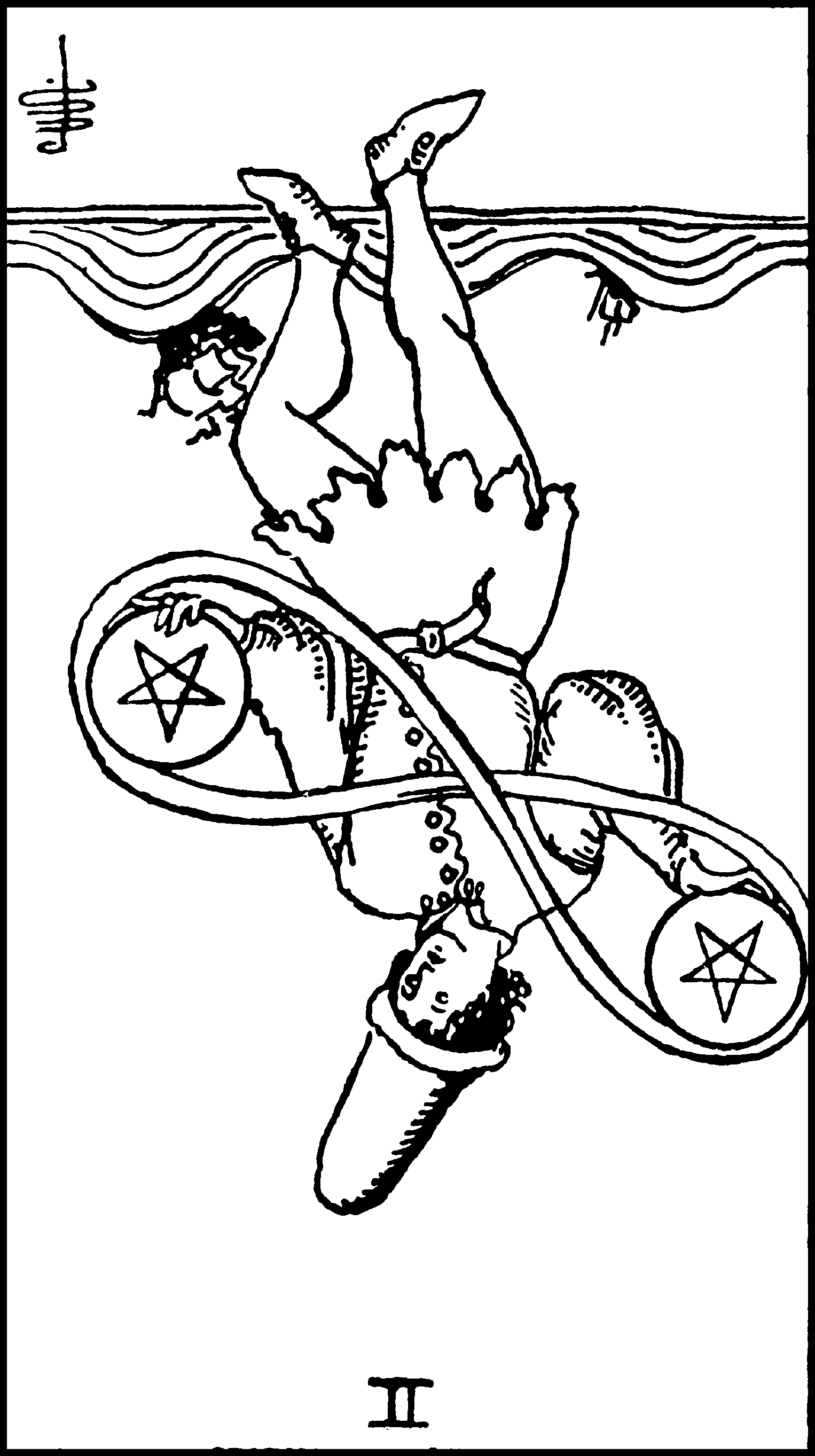 Two of Pentacles (reversed)